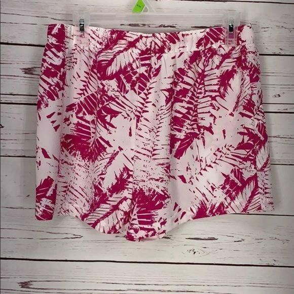 West‎ Loop Pink and White Dotted Leaf tropical pull on small medium Shorts - Picture 4 of 9